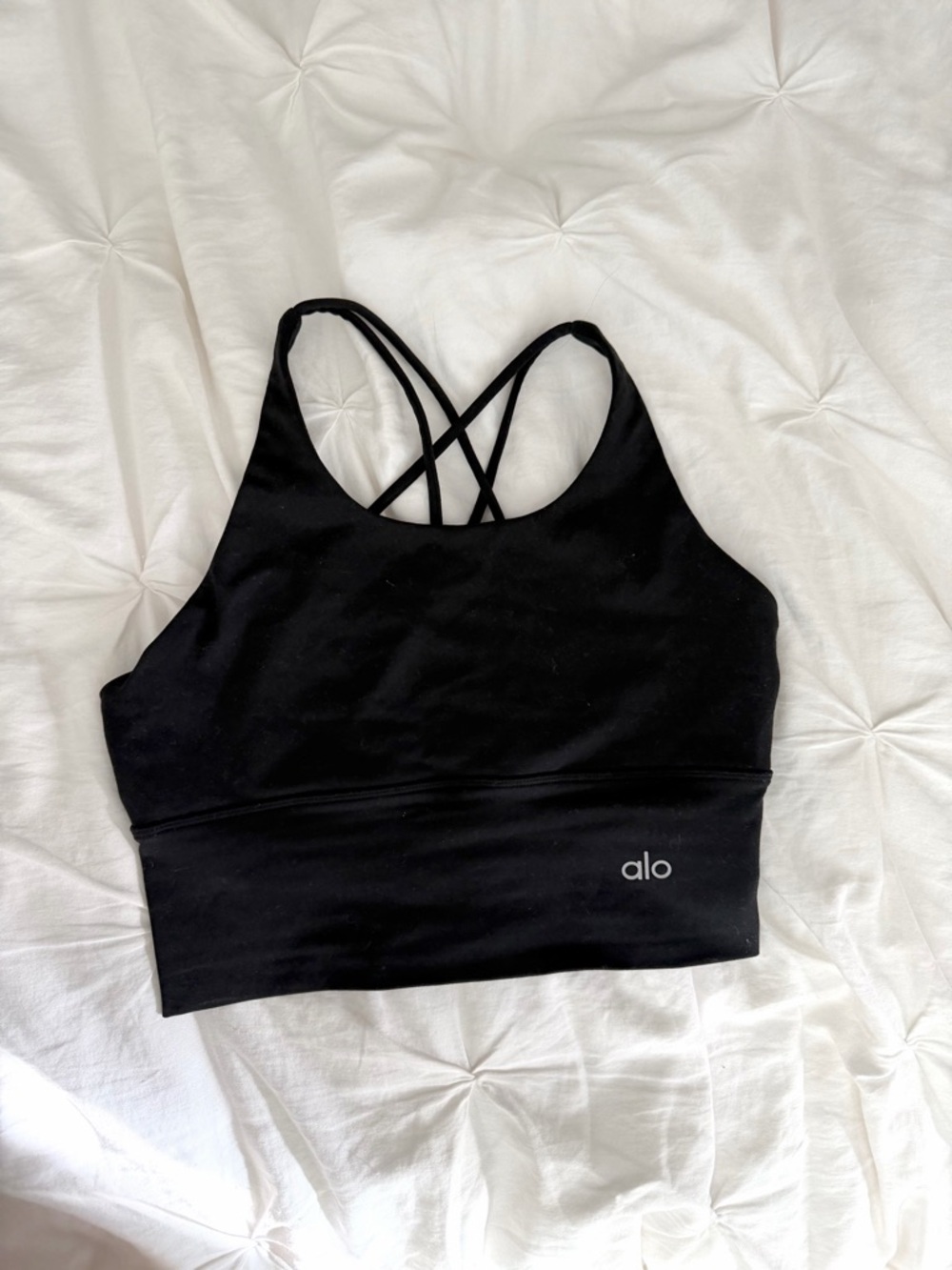 Alo Black Racer Back Sports Bra